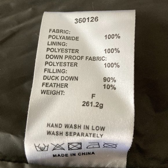 Down Long Coat Puffer, OS, Dark Gray - Picture 10 of 10